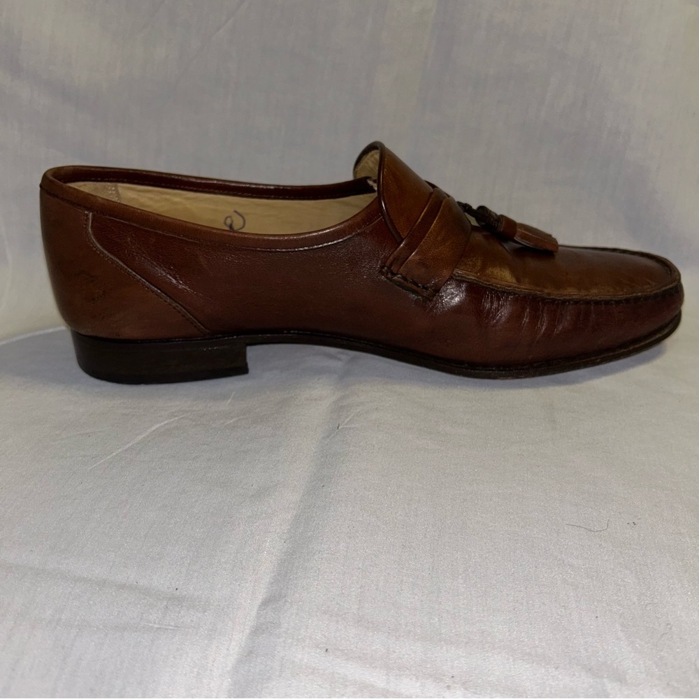 Bally Brown Italian Leather Loafers with Tassels Size 9.5M Great Condition - Picture 9 of 11
